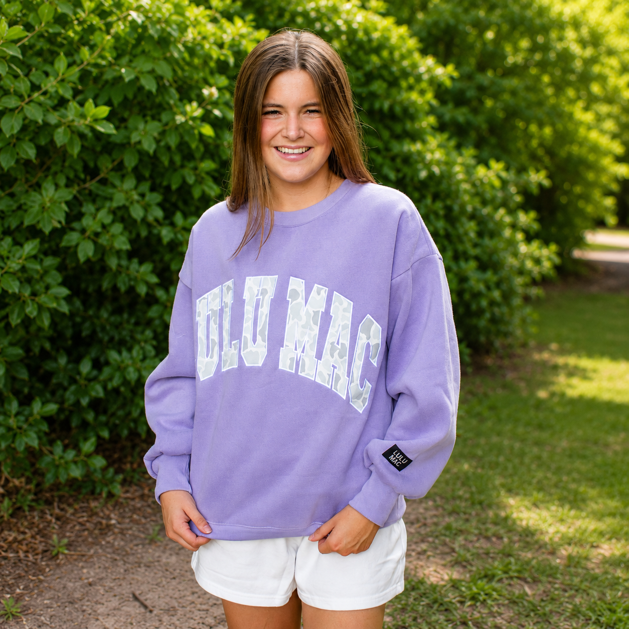 Lulu Mac Light Lavender Camo Sweatshirt