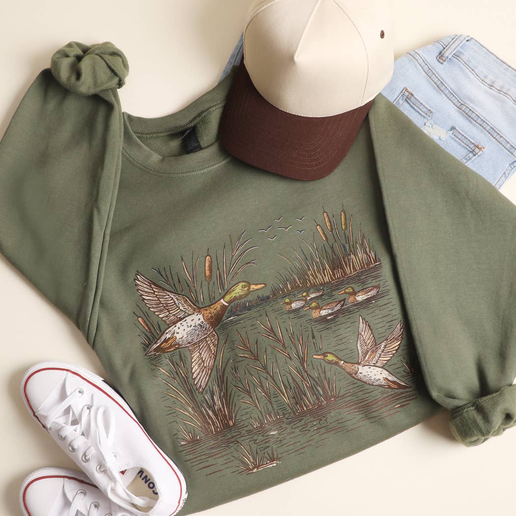 Marshland Mallard Duck Heavyweight Sweatshirt