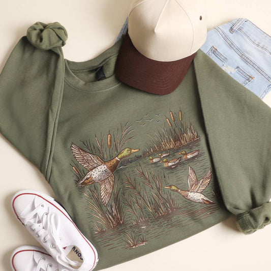 Marshland Mallard Duck Heavyweight Sweatshirt