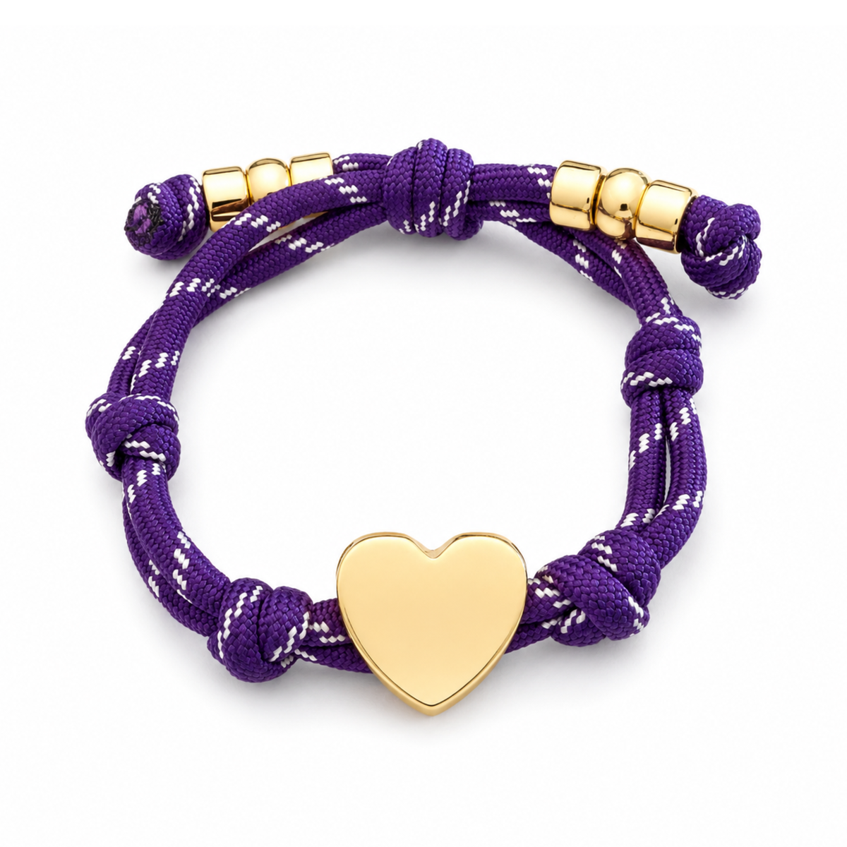 Ellison+Young Game Day Rope Bracelet with Gold Heart Charm