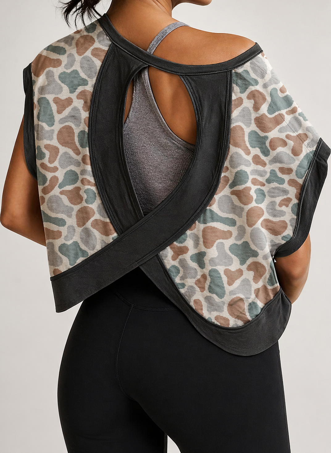 Camo Cross-Back Top