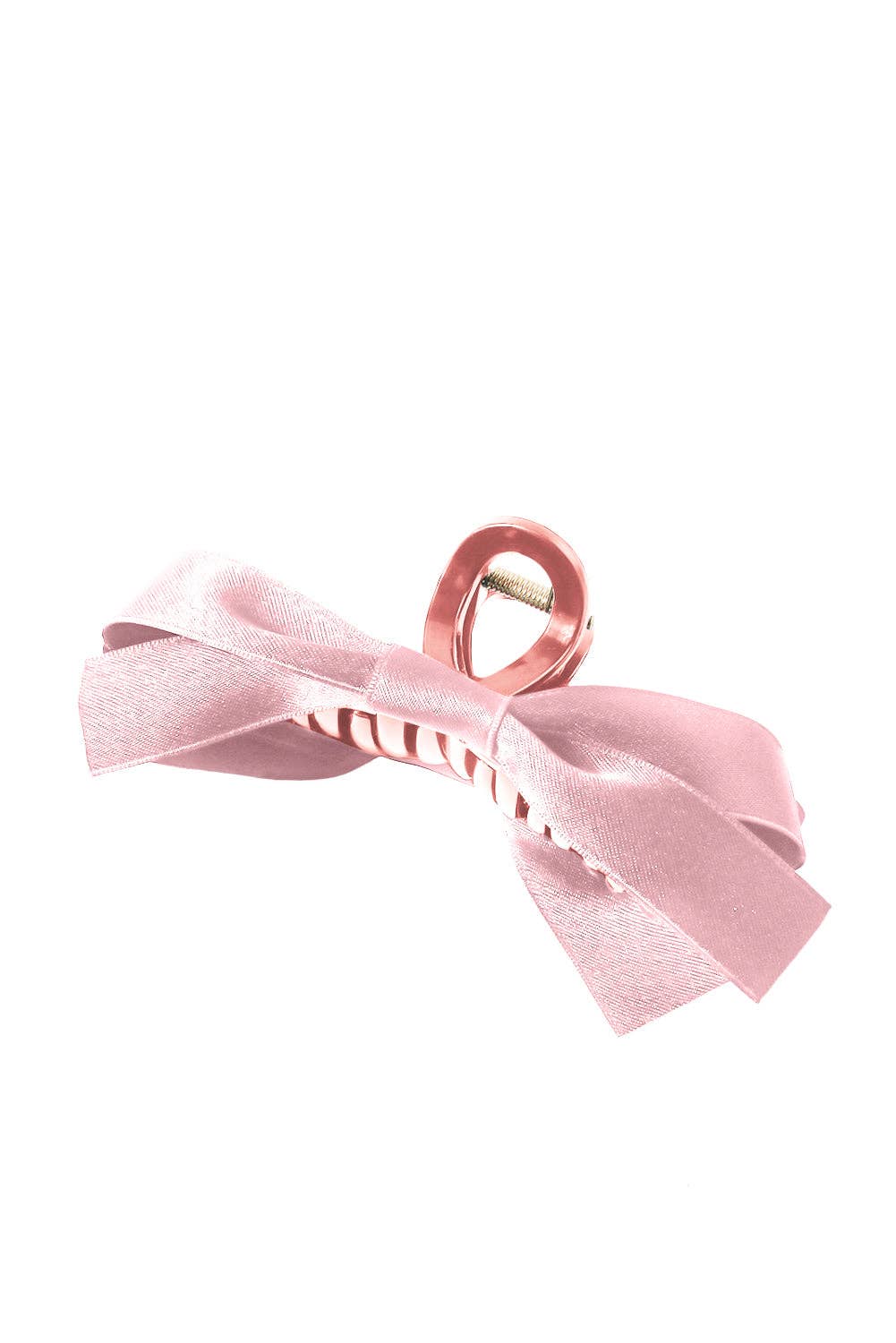 Pink Satin Bow Hair Claw Clip