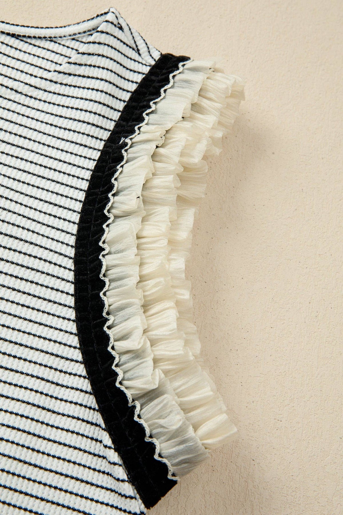 Striped Ruffle-Trim Tank Top