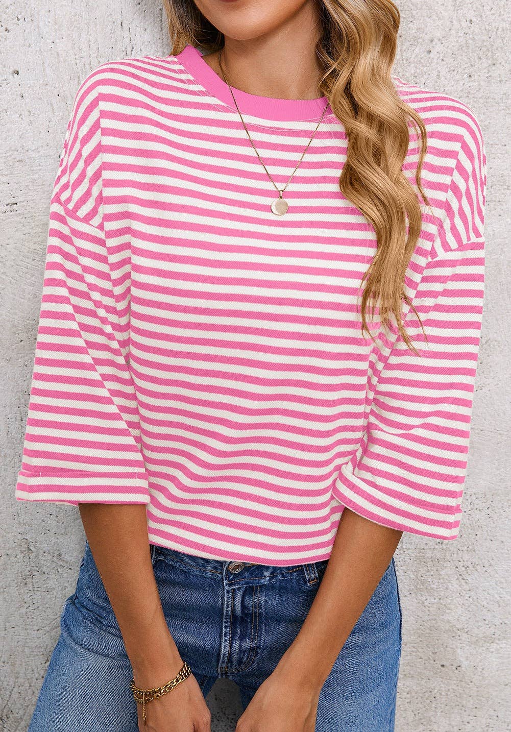 Green Striped Knit Bow-Back Top