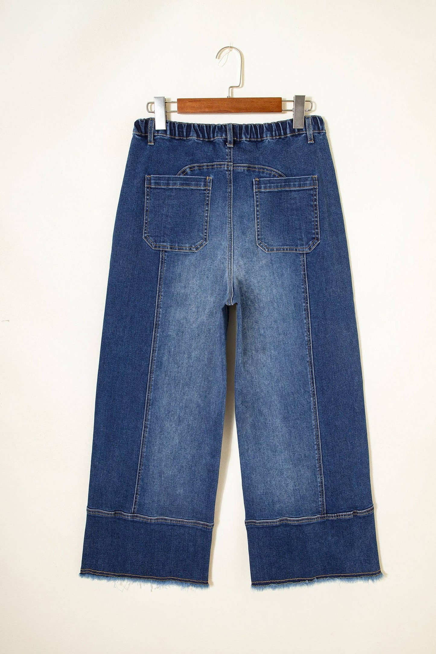 Raw-Hem Wide-Leg Denim Pants
