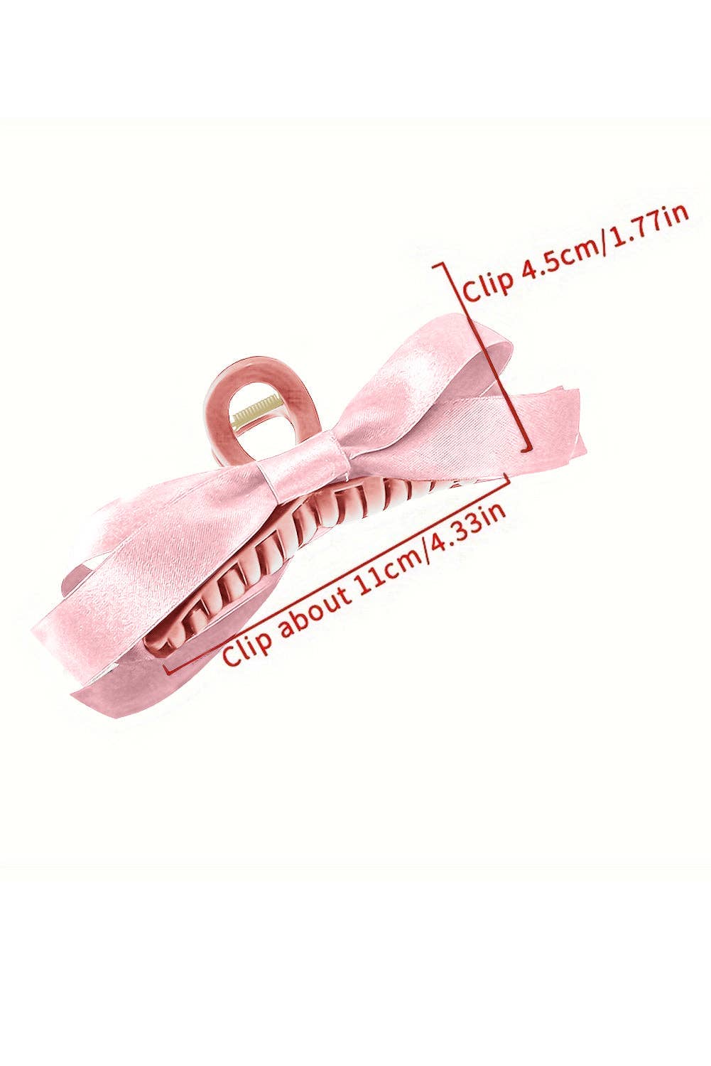Pink Satin Bow Hair Claw Clip