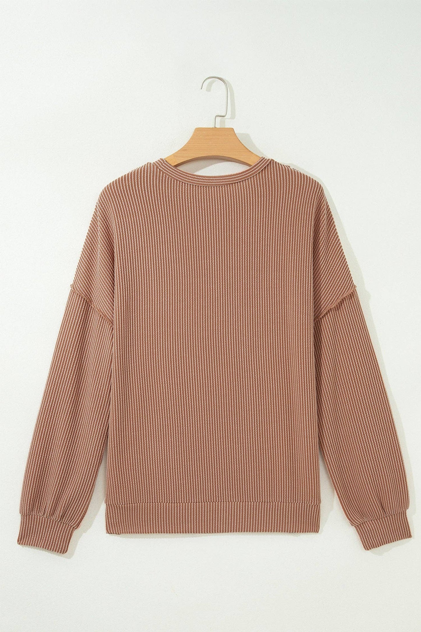 Leopard Reverse-Seam Corded Knit Top