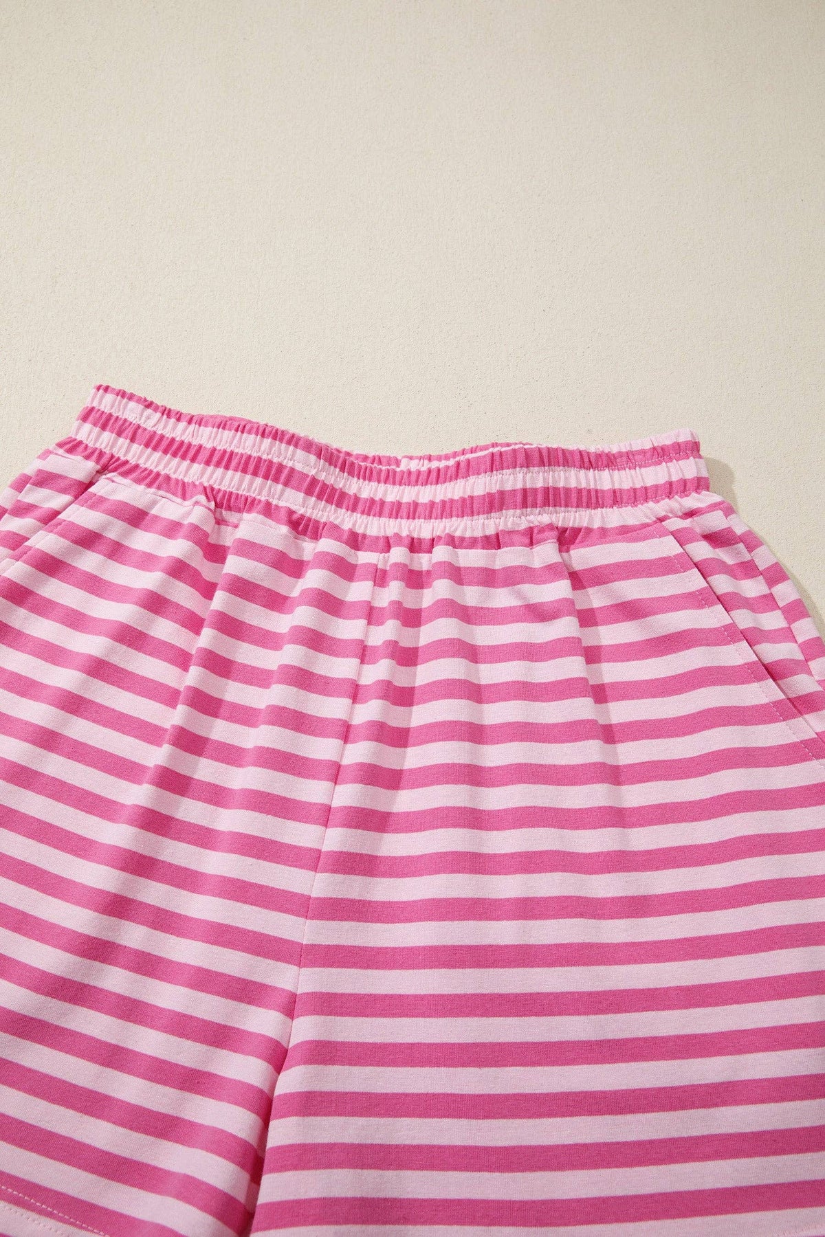 Striped Cap-Sleeve Tee & Shorts Set